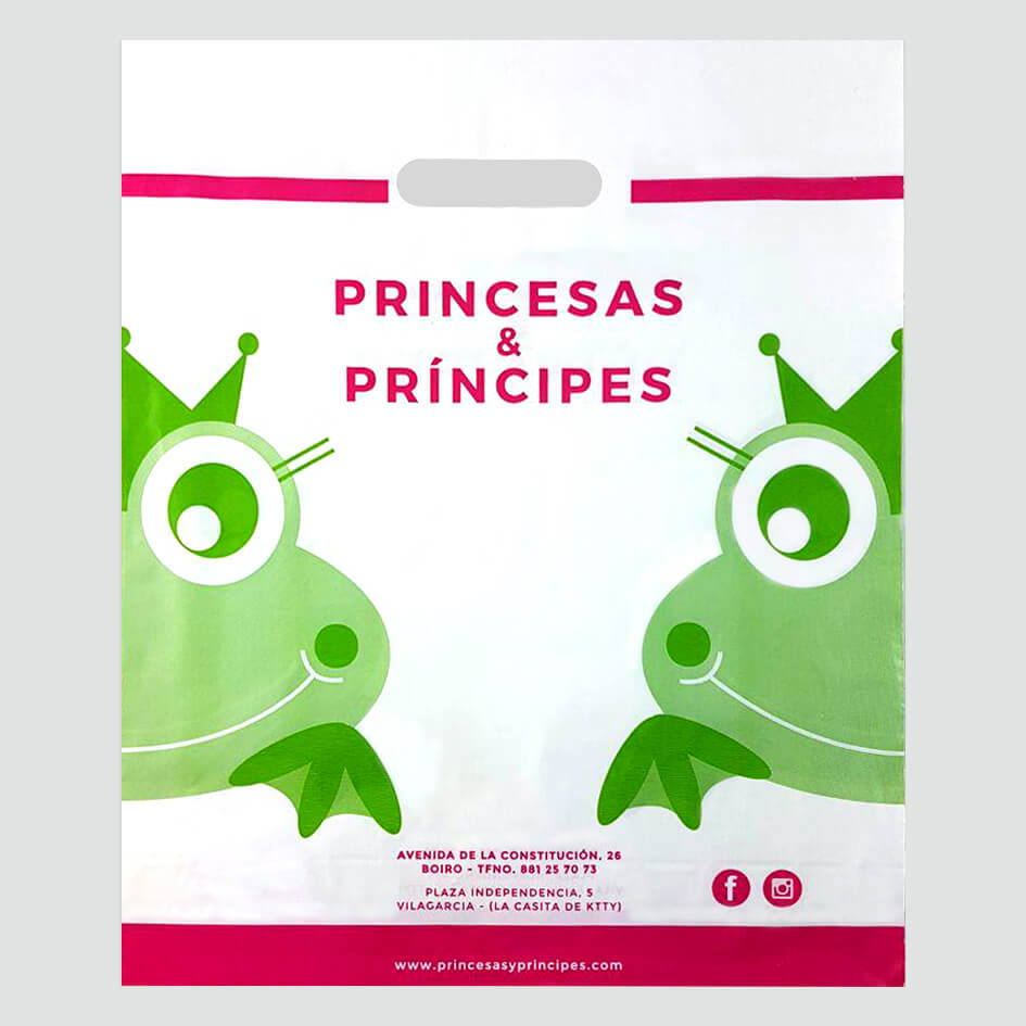 Bolsas de plástico de asa troquelada para Princesas & Príncipes